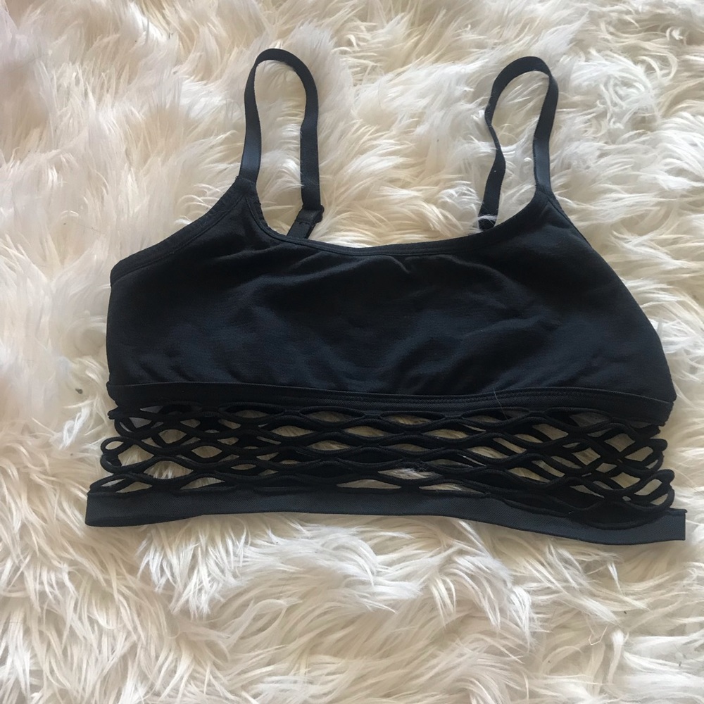 Victoria’s Secret pink fishnet sports bralette